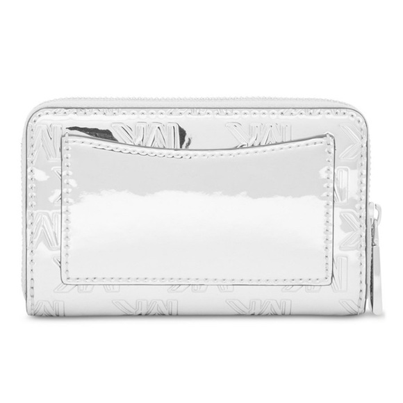 🩶MICHAEL KORS🩶Silver Jet Set Small Zip Around Card Case In Gift Box/NWT - Picture 2 of 9